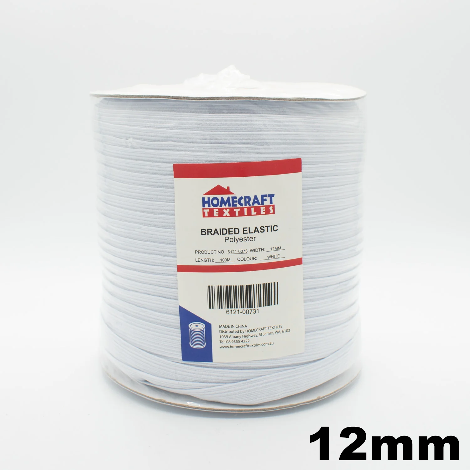 12mm Braided Elastic 100M Roll – Black and White - Image 3