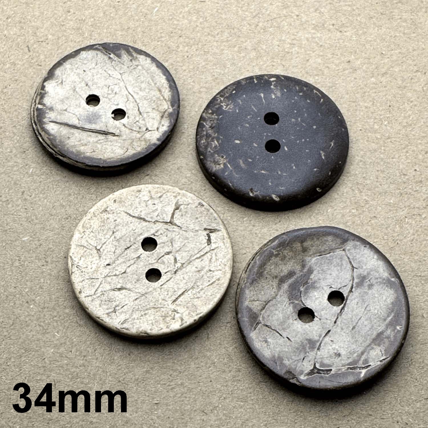 2 Hole Coconut Shiny Back Button - Image 9