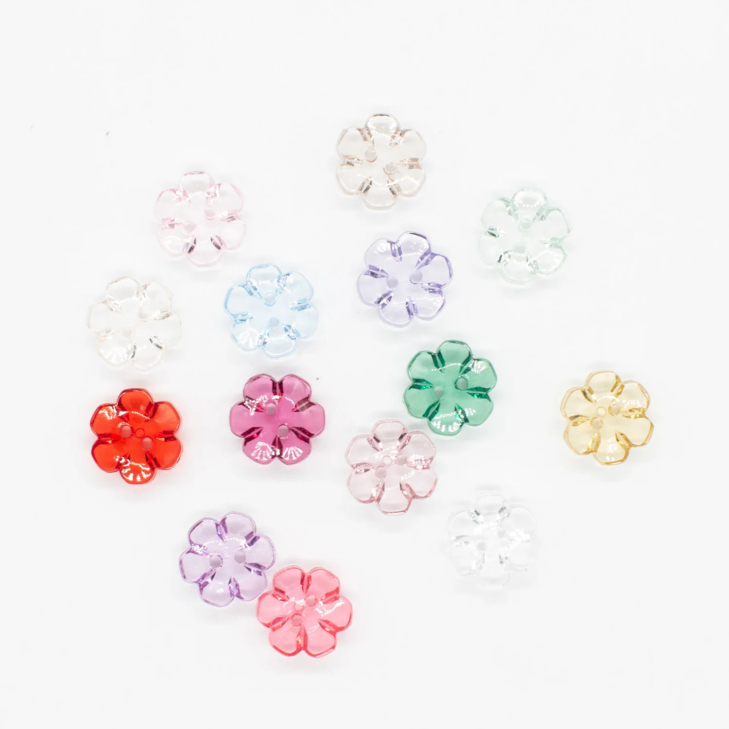 2 Hole Shiny Clear Button 15mm - Image 2