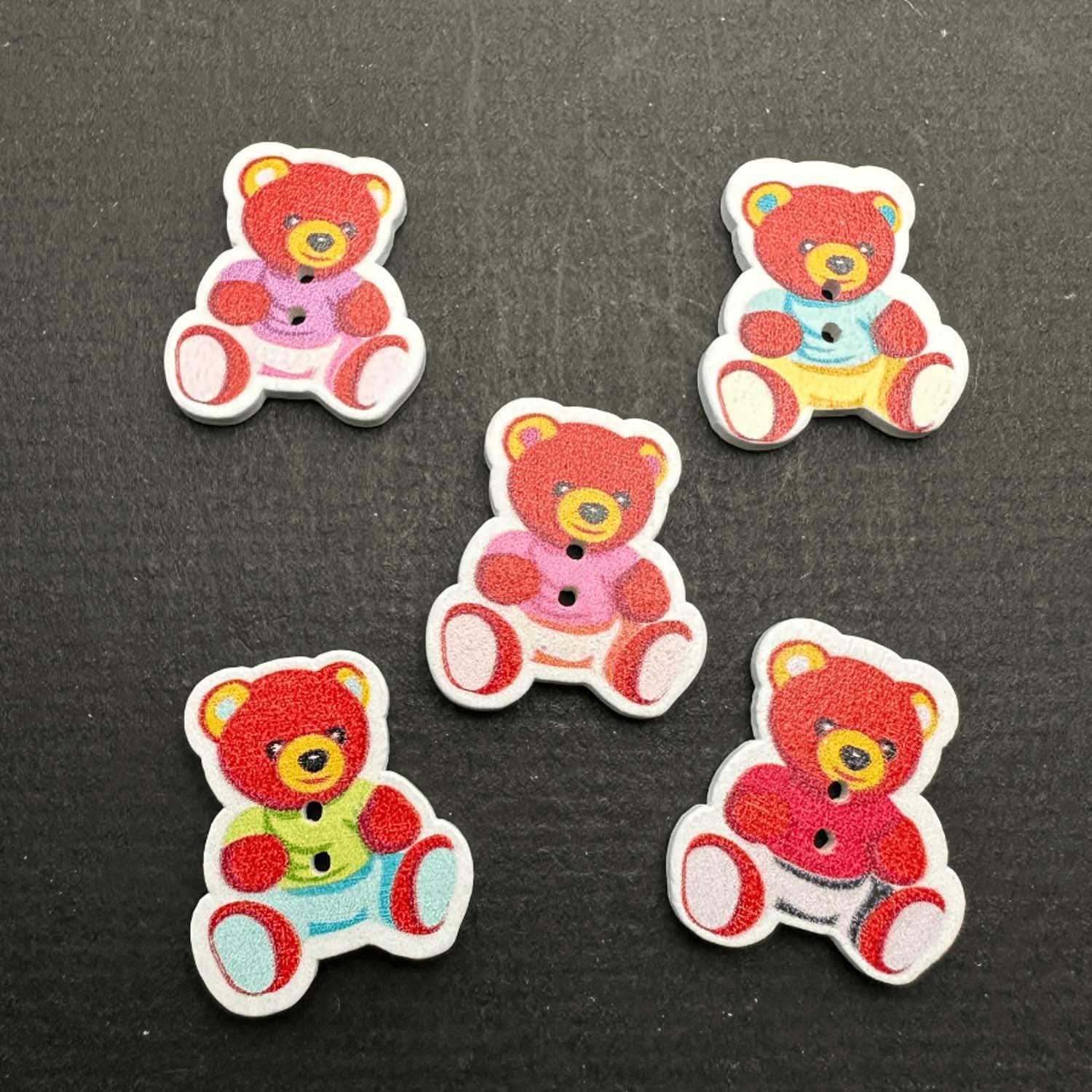 2 Hole Wooden Assorted Color Button - Image 3