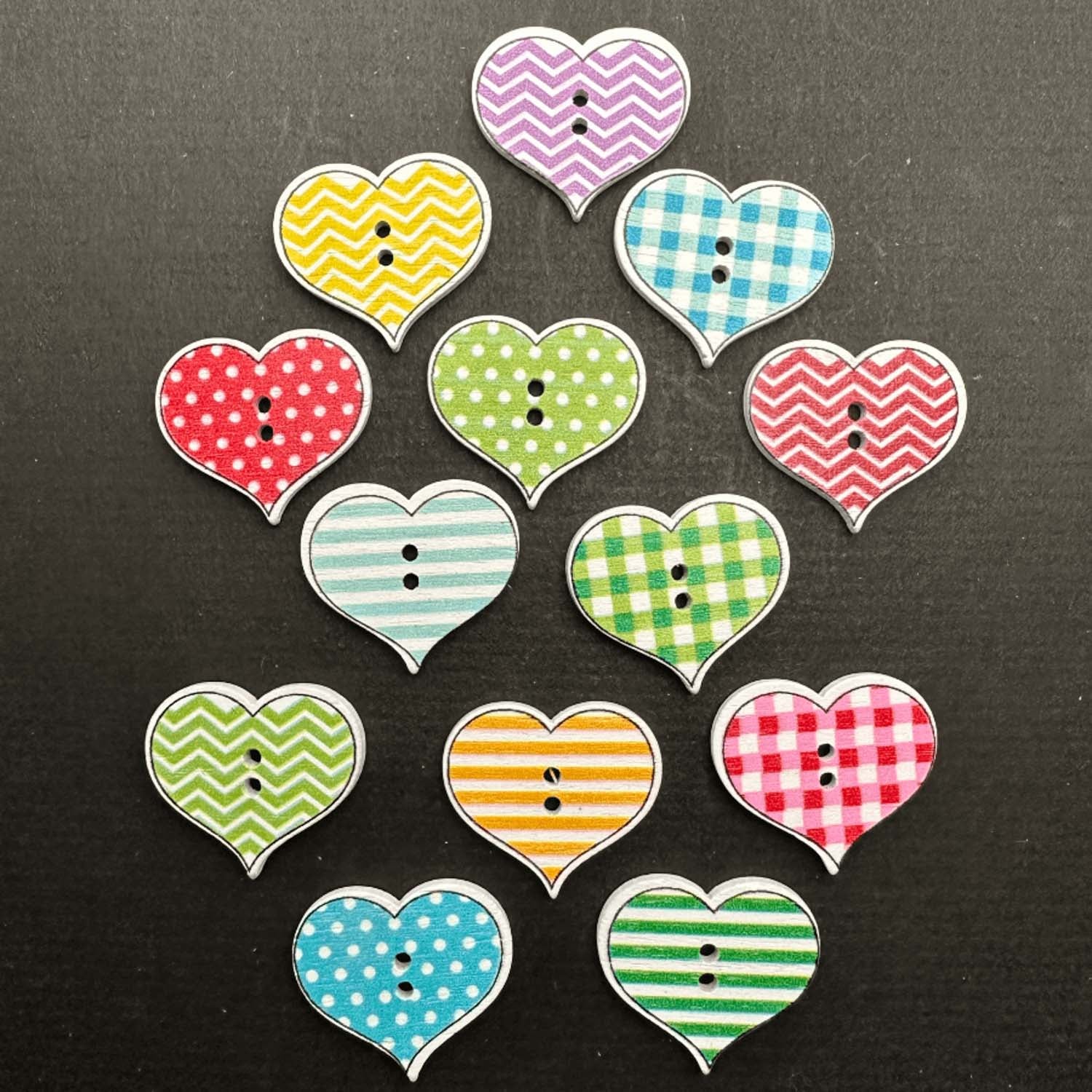 2 Hole Wooden Assorted Color Button - Image 6