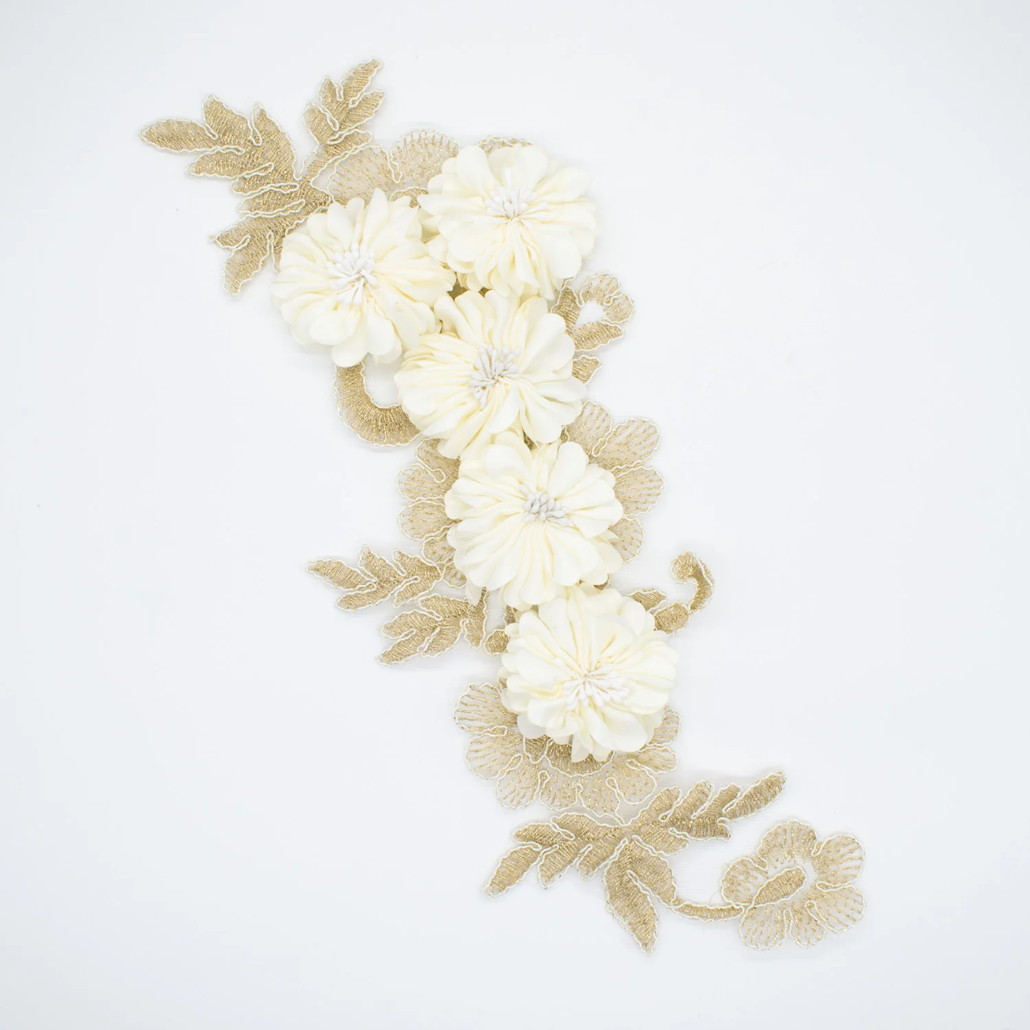 3D Flower Embroidered Applique Motif Design-MOT-I-32