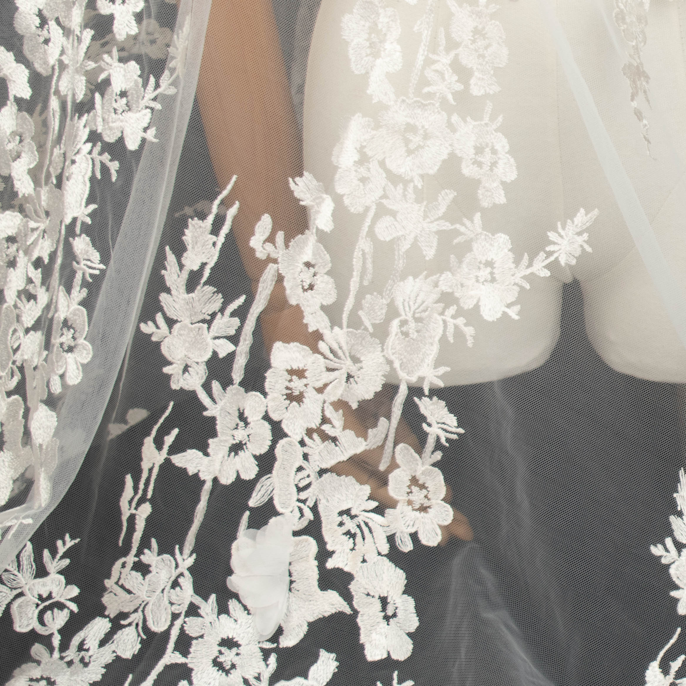 3D Flower Embroidered Lace Ivory Design-10 - Image 5