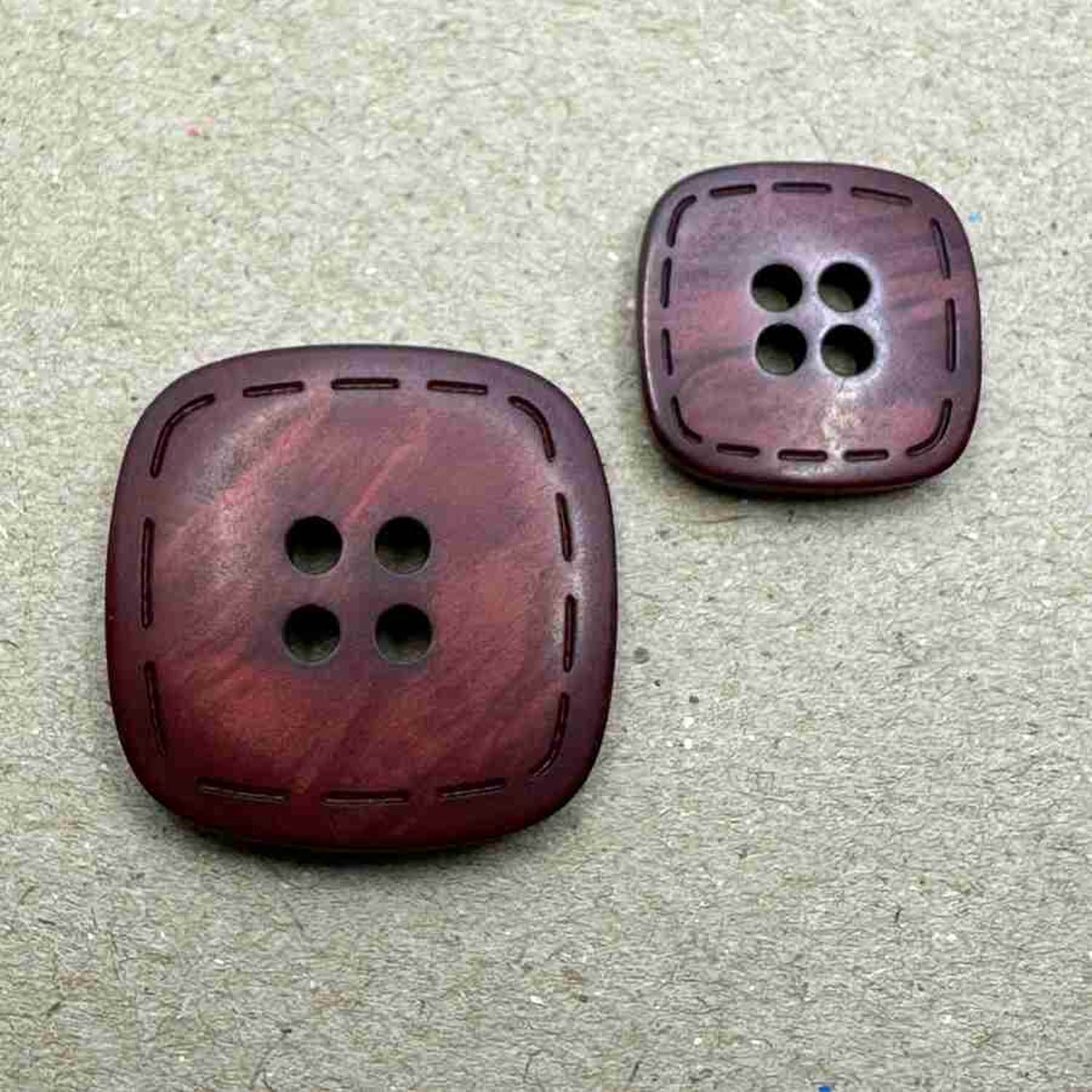 4 Hole Shiny Square Stitch Edge Button - Image 16