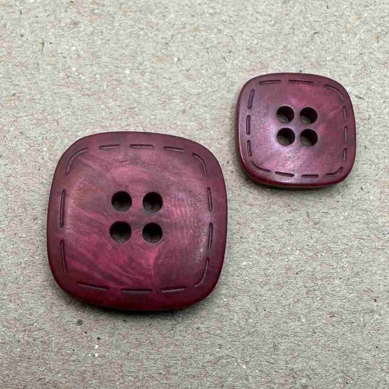 4 Hole Shiny Square Stitch Edge Button - Image 18