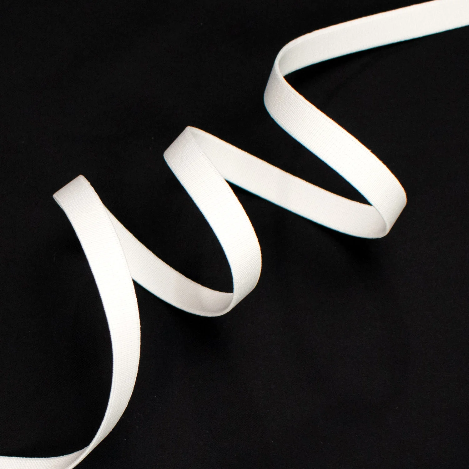 50M Roll Birch High Density Elastic 12mm Black & White - Image 2