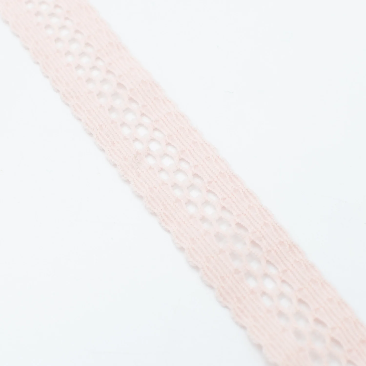 Baby Pink Stretch Raschel Lace Trim 18mm - Image 3