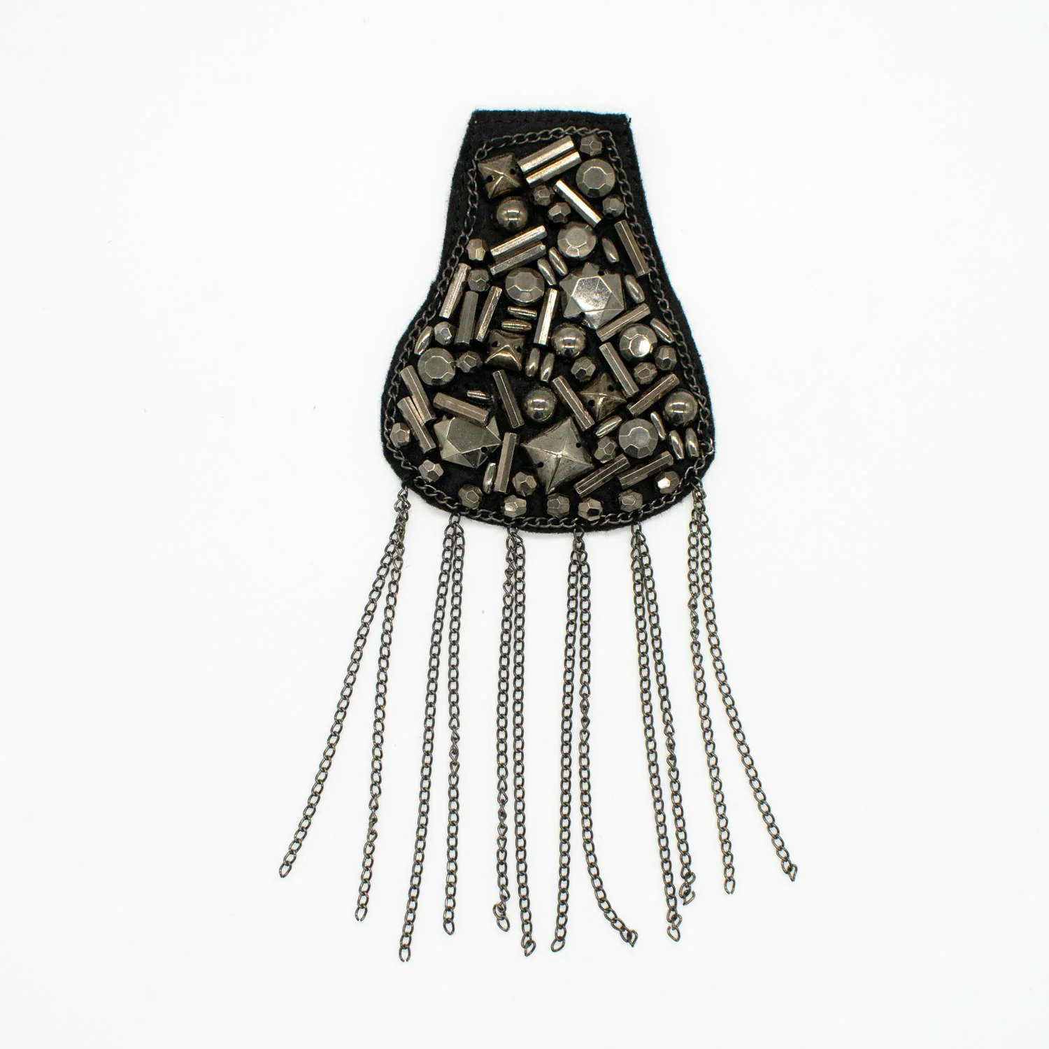 Blazer Shoulder Epaulet Badge Silver Motif with Metal Tassels Design-6 - Image 2