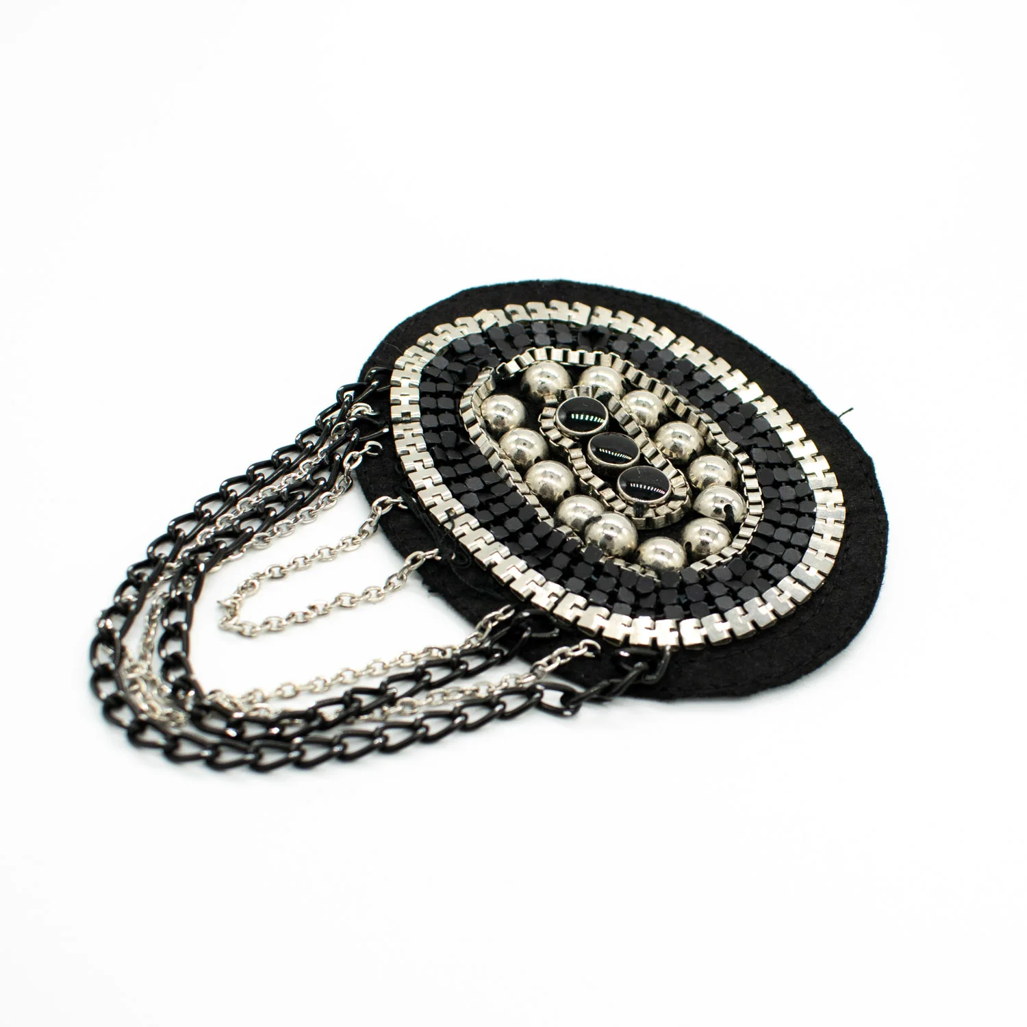 Blazer Shoulder Epaulet Badge Silver Motif with Metal Tassels Design-7 - Image 2