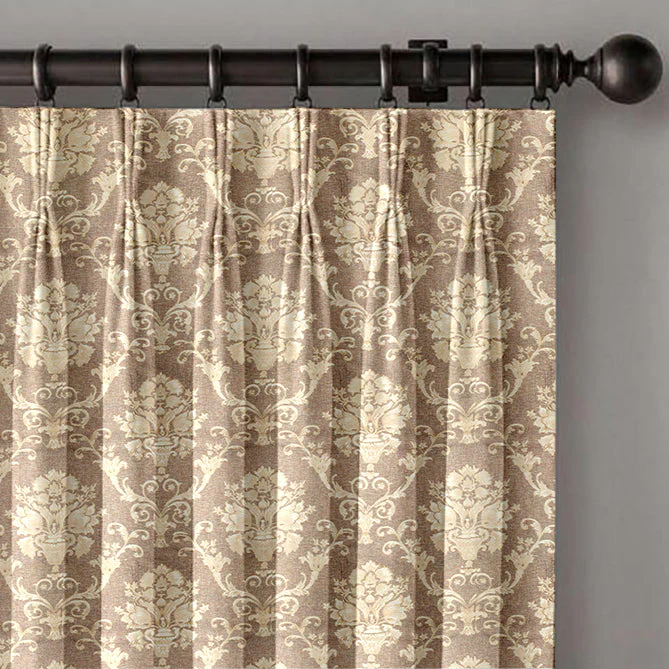 Blockout Pinch Pleat Embroidered Jacquard Curtain - Image 6