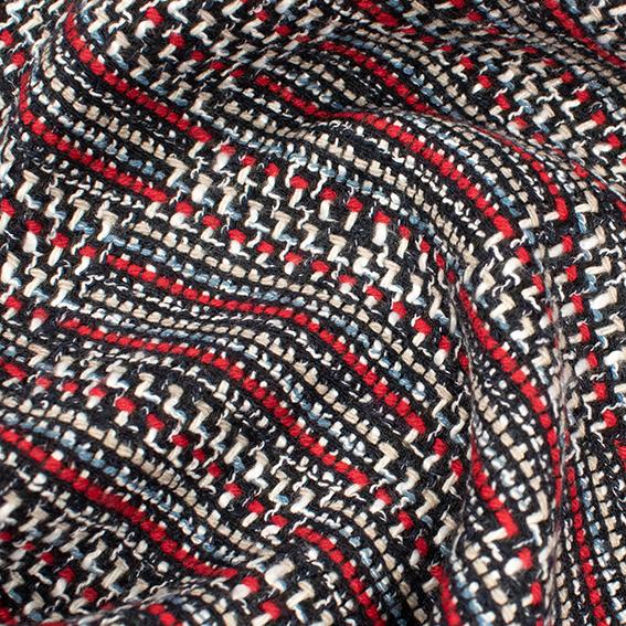 Boucle Tweed Suiting Design GZ-02 Navy/Red - Image 3