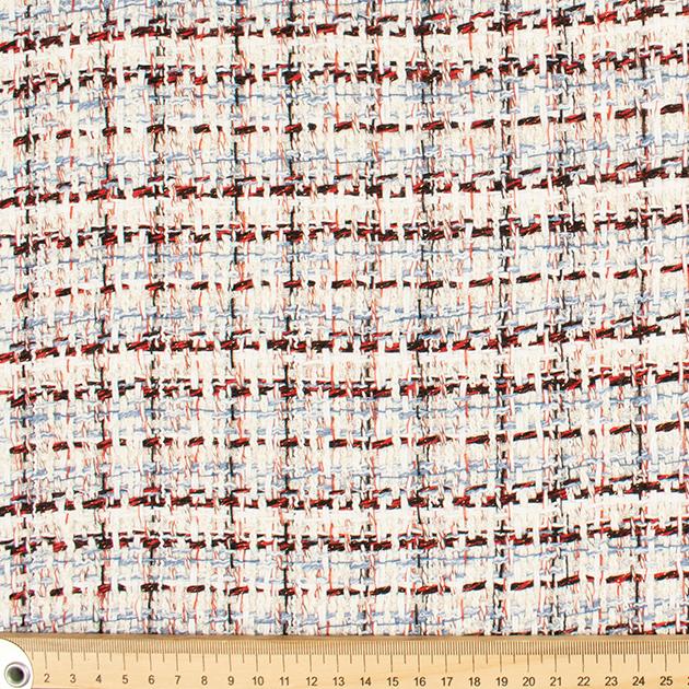 Boucle Tweed Suiting Design GZ-04 White/Blue - Image 5