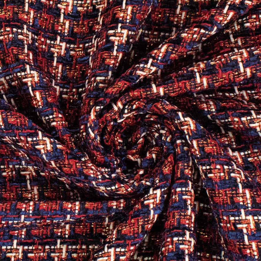 Boucle Tweed Suiting Design H361 Col-1 Red - Image 4