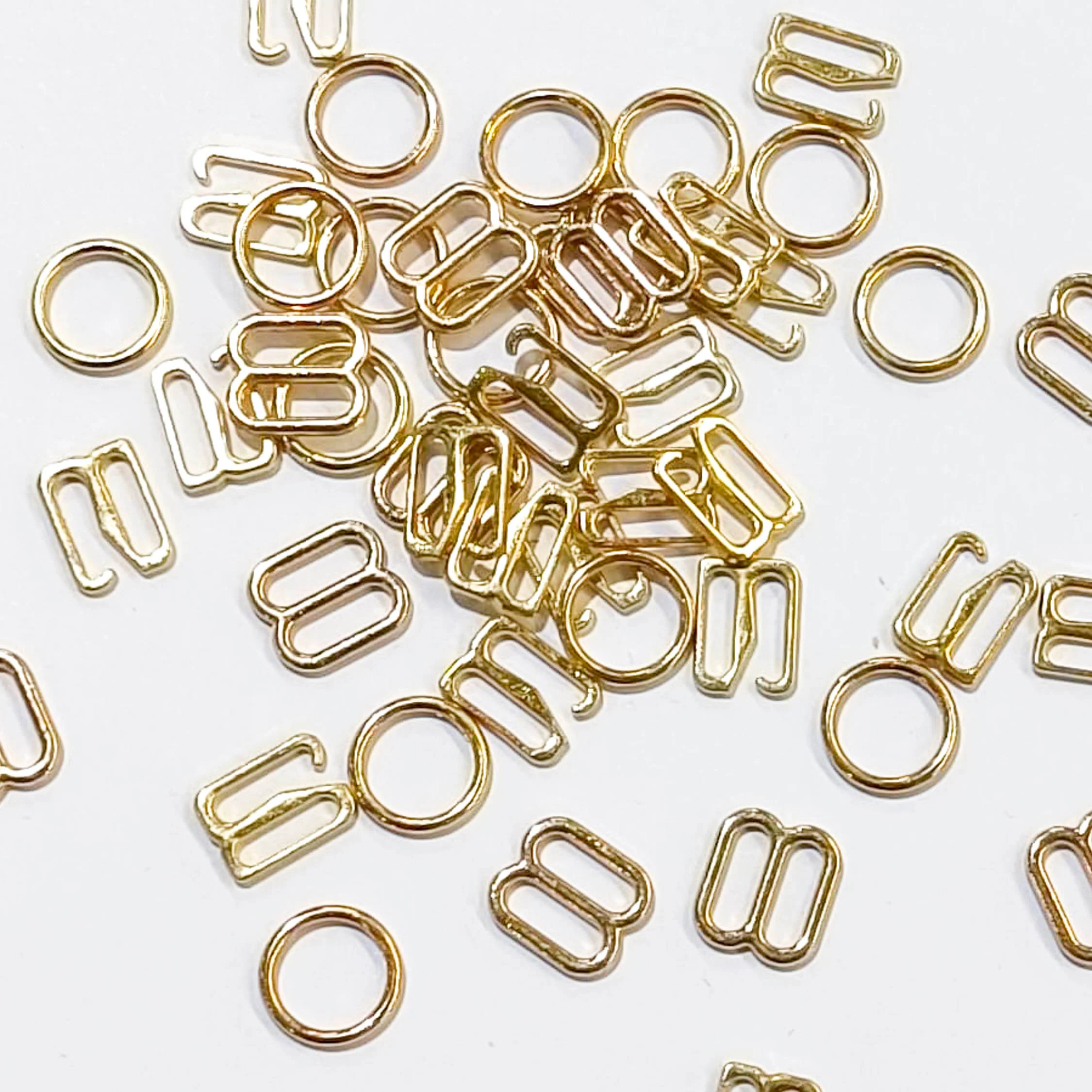 Bra Strap Ring, Slider & Adjustor Hook Underwear Accessory - Gold - Image 2