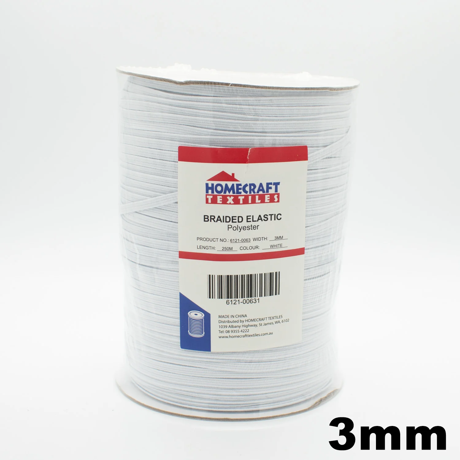 Braided Elastic Black & White - 100M Roll - Image 5