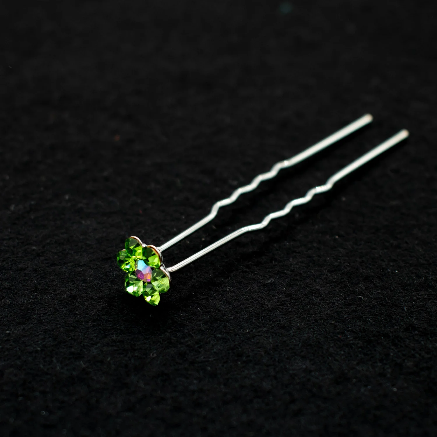 Bridal Rhinestone Mini Floral Hair Pin - Image 2
