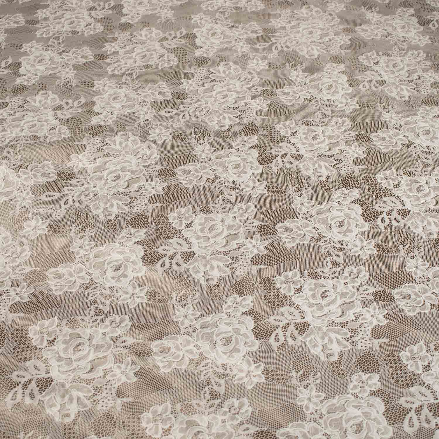 Brown Laces Plastic Tablecloth Fabric - Image 2