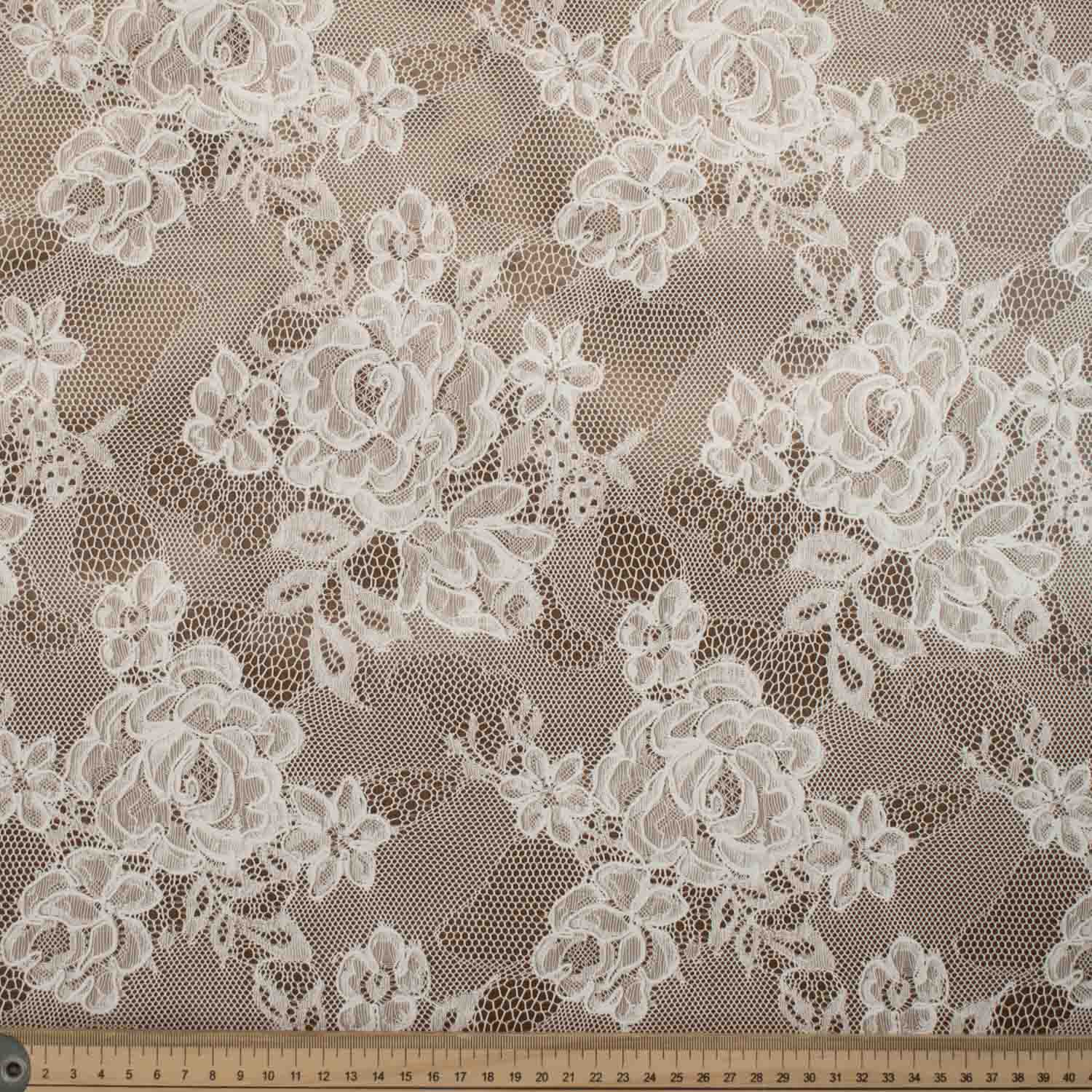 Brown Laces Plastic Tablecloth Fabric - Image 3