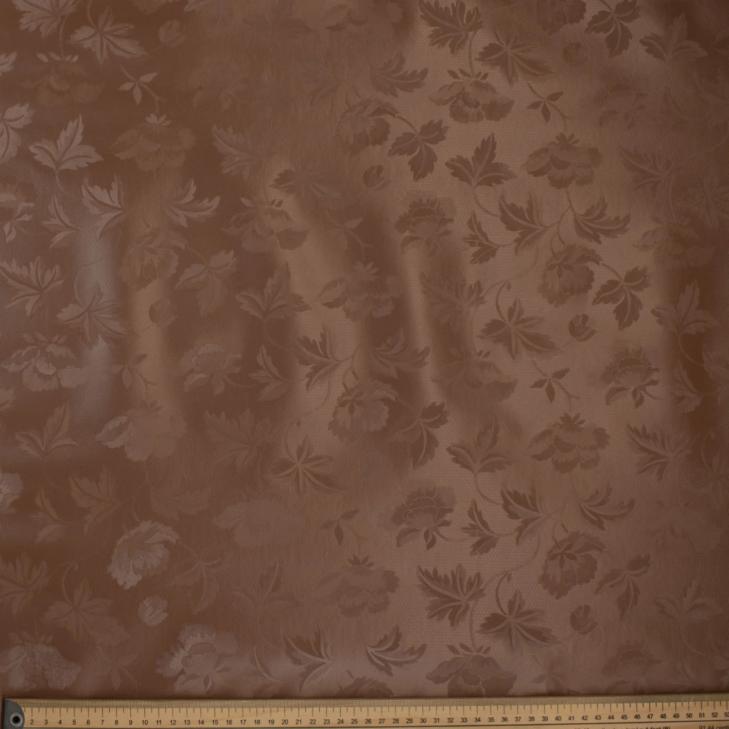 Brown Vines Tone on Tone Plastic Tablecloth Fabric - Image 2