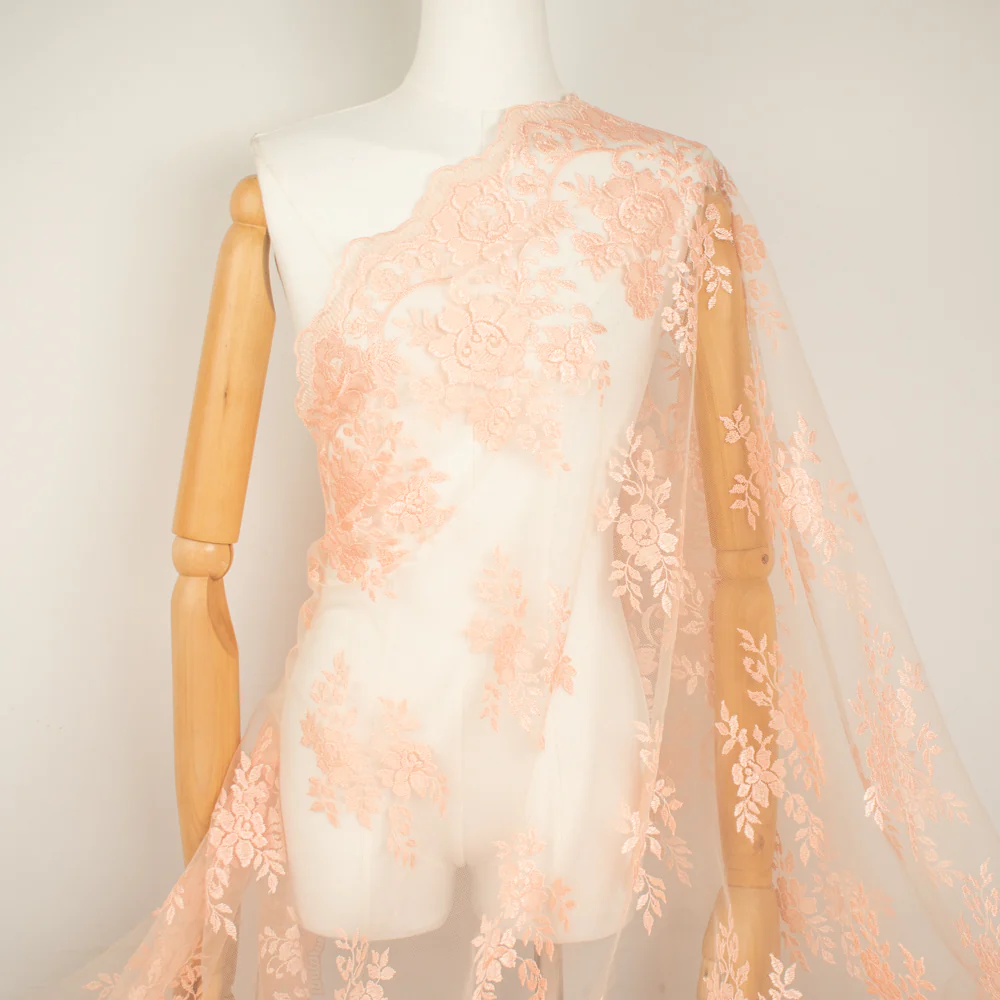 Chantilly French Lace Peach - Image 5