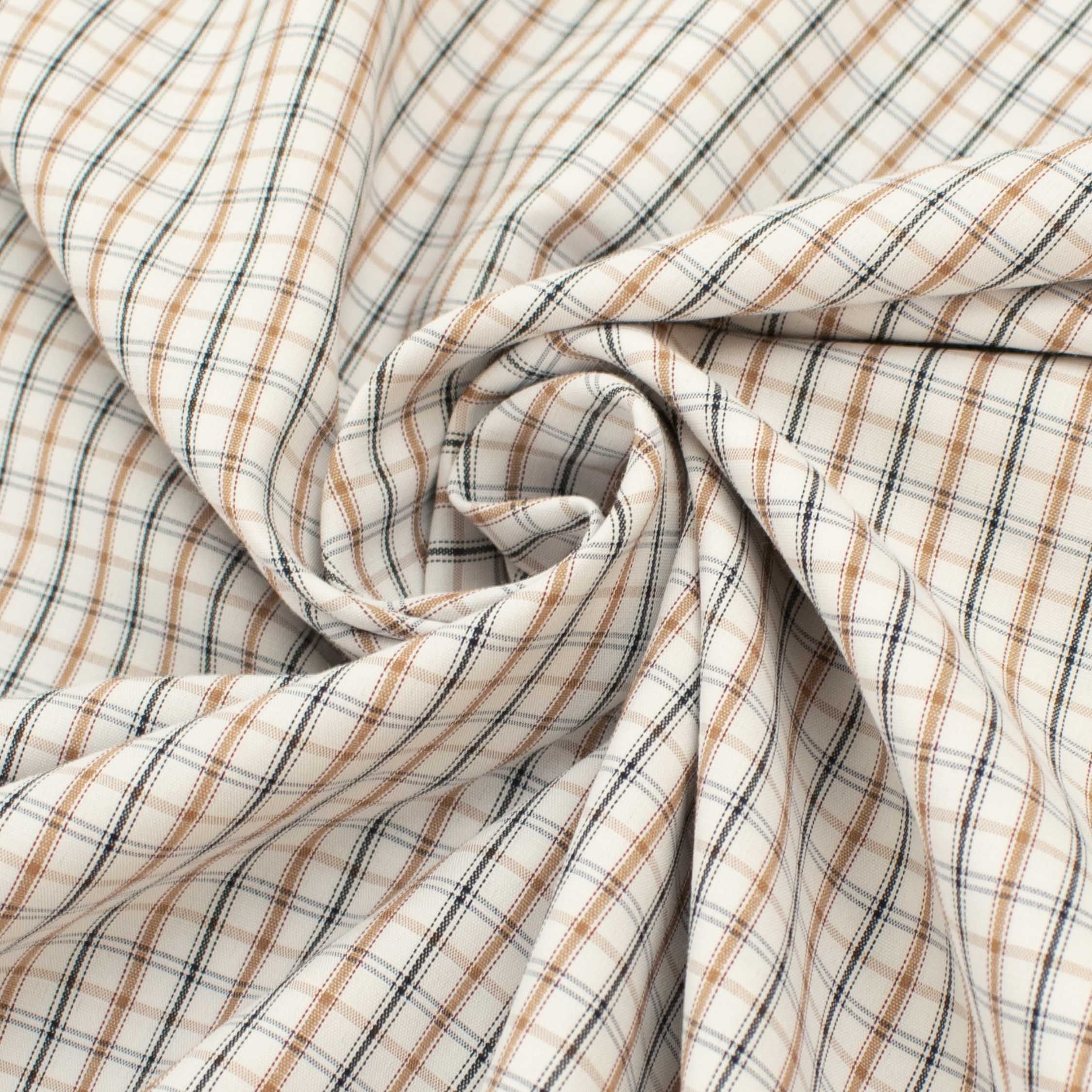 Check Shirting 150cm Design-17 Black & Tan Gingham - Image 2