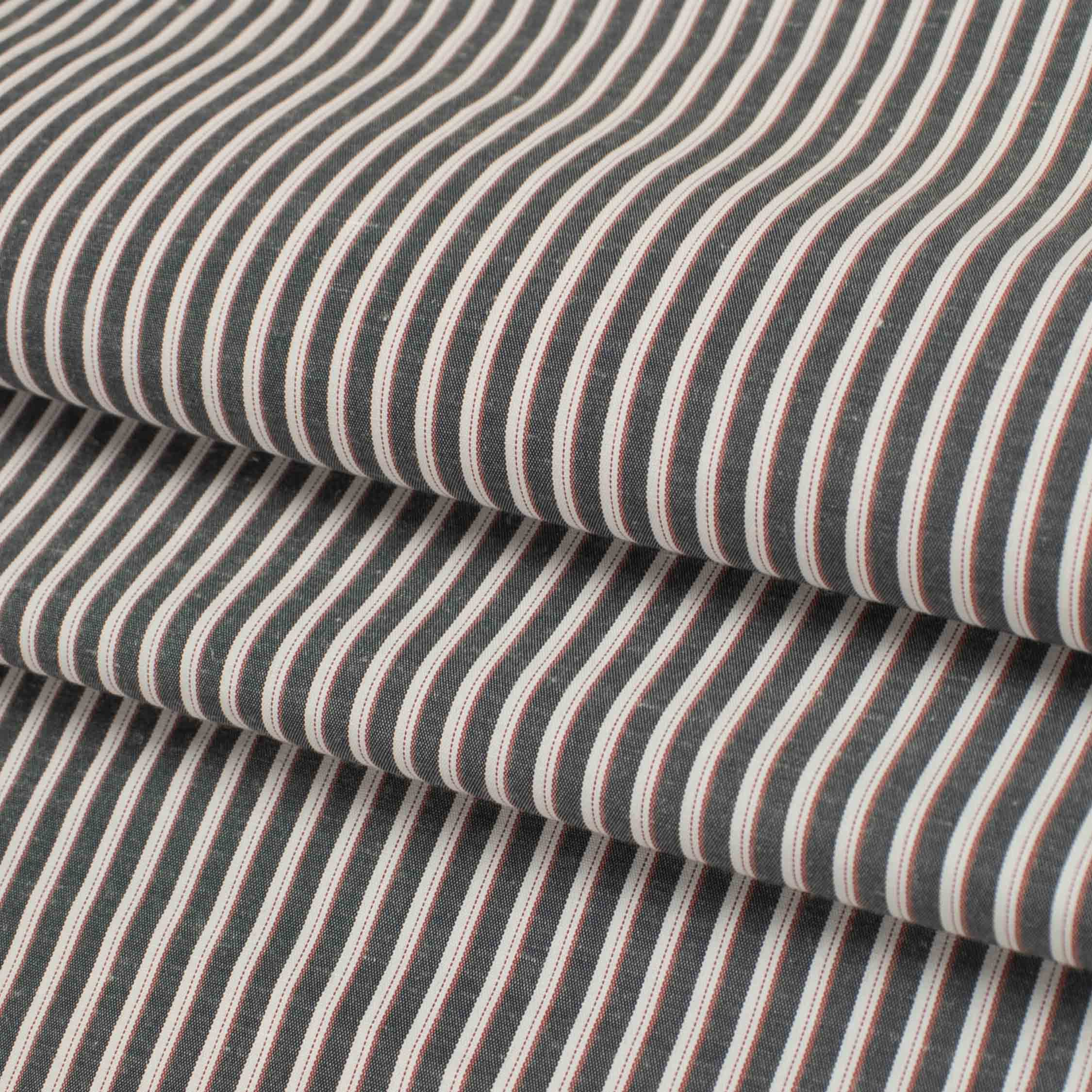 Stripes Shirting 150cm Design-52  Red & Black