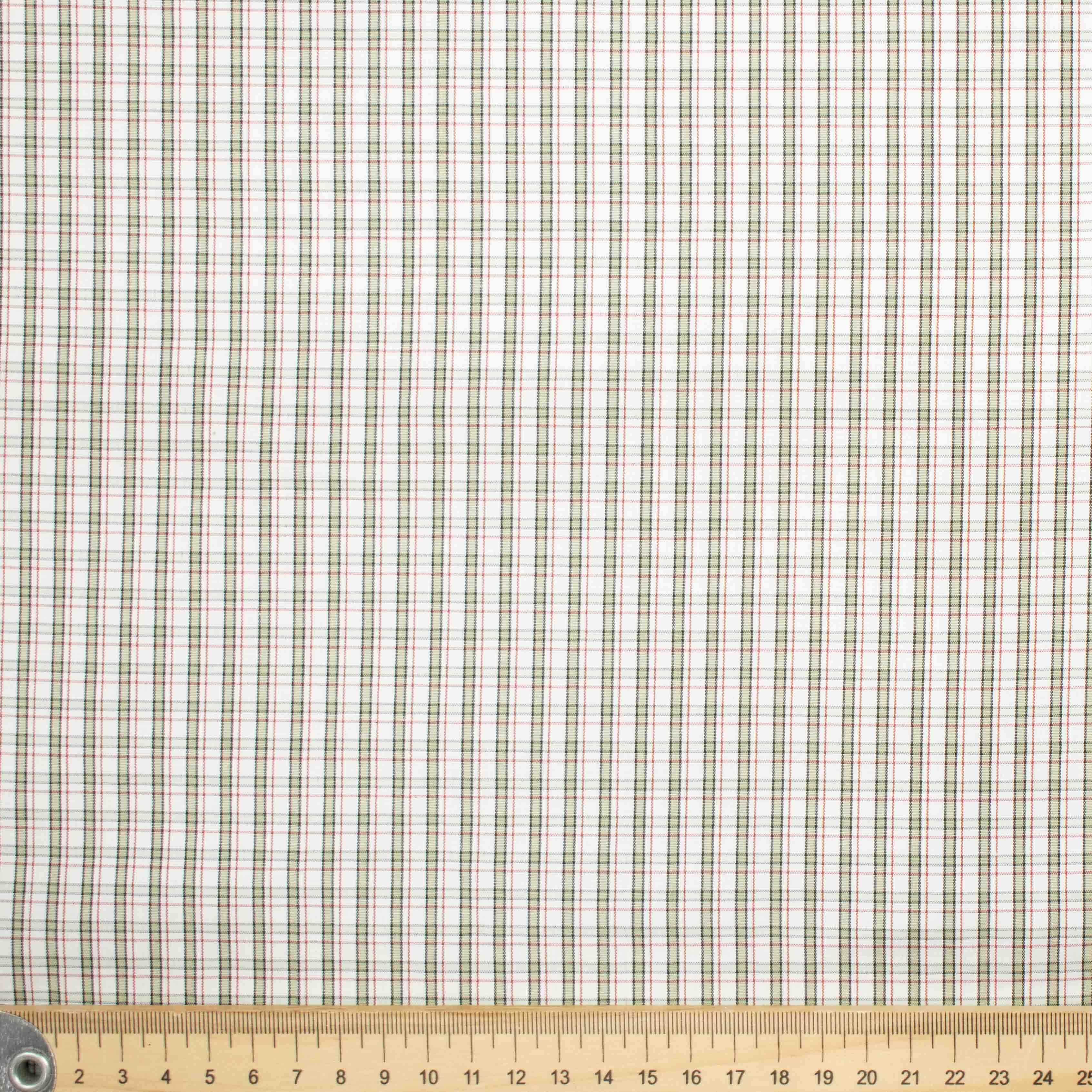 Check Shirting Design-8 Sage & Red - Image 3