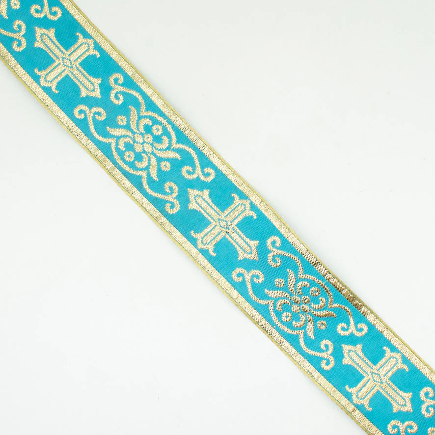 Church Liturgical Vestments Gold Embroidered Jacquard Ribbon - Image 19