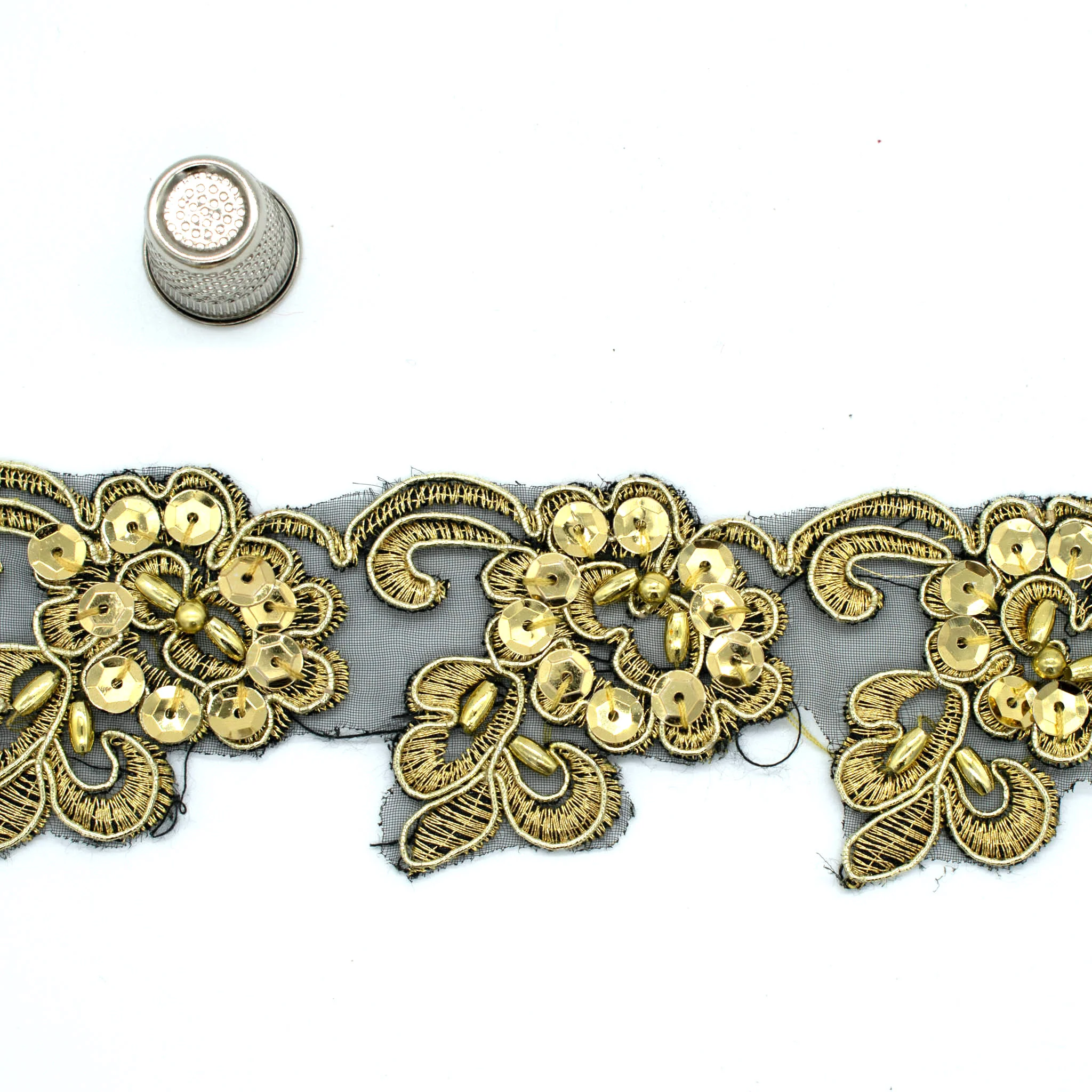 Pearl Sequin Floral Lace Trim - Image 15