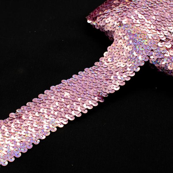 Stretch Sequin Trim 4-Row 40mm - Image 2