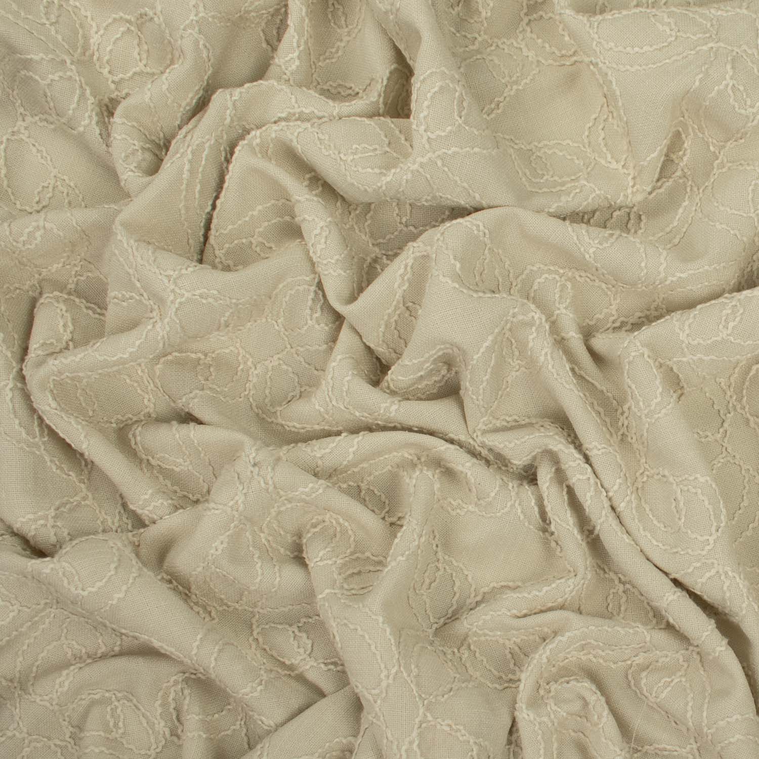 Cord Embroidered Linen Blended Suiting Design-Farandole - Image 5
