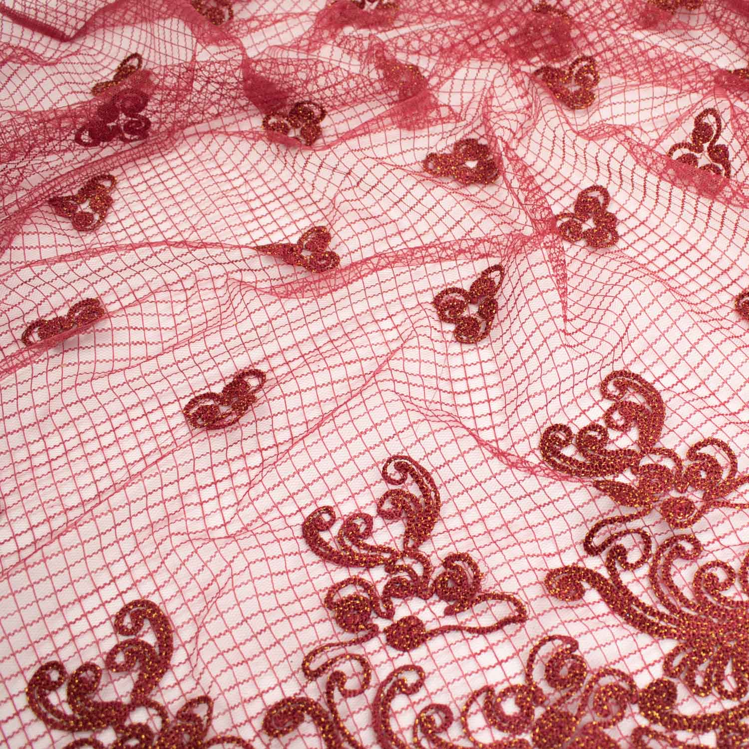 Corded Embroidered Flower Lace Mesh - Image 6