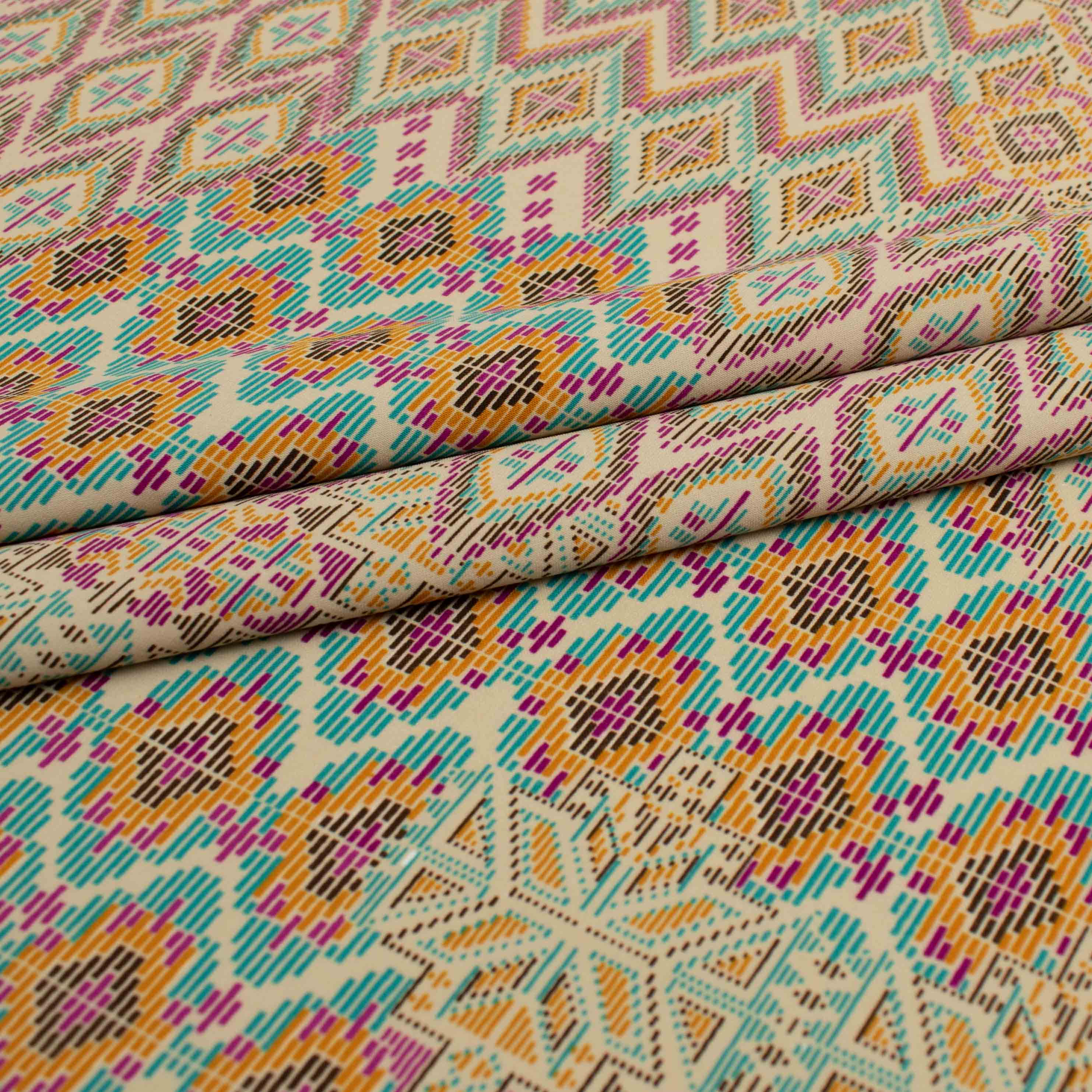 Ice Wash Prints Boho Geometric Beige - Image 2