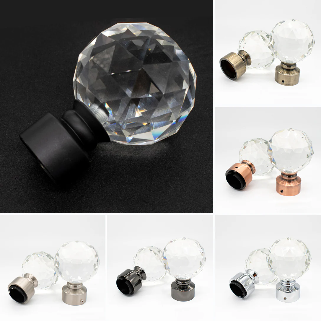 Curtain Rod Finials Crystal Ball Rod End Caps
