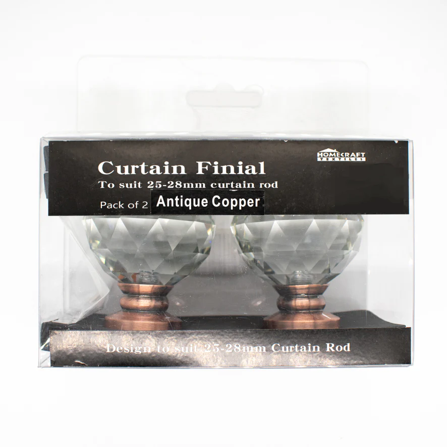 Curtain Rod Finials Crystal Ball Rod End Caps - Image 3