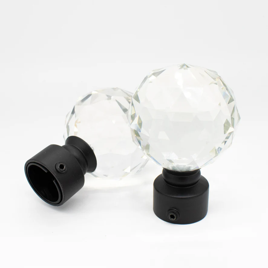 Curtain Rod Finials Crystal Ball Rod End Caps - Image 4