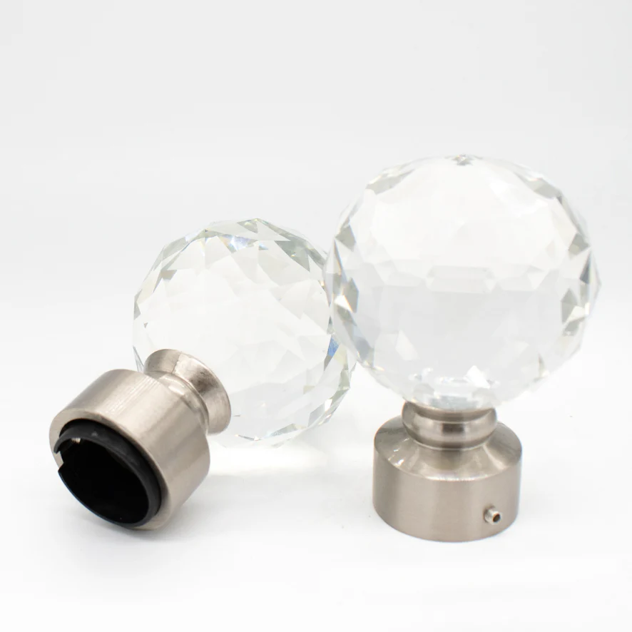 Curtain Rod Finials Crystal Ball Rod End Caps - Image 5