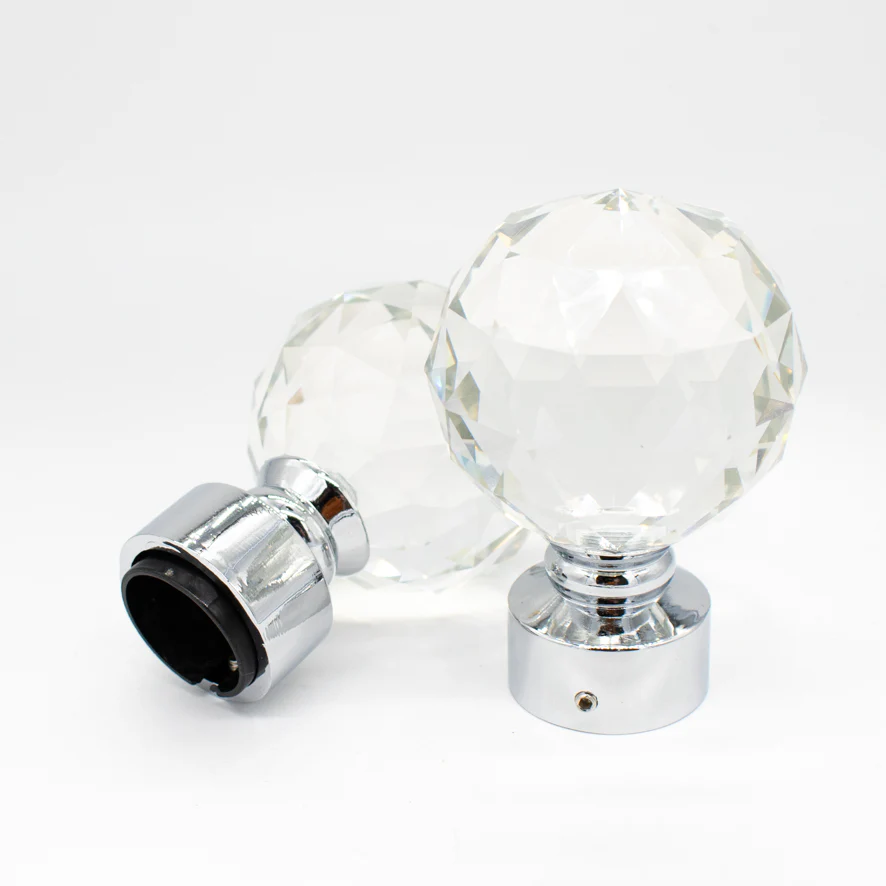 Curtain Rod Finials Crystal Ball Rod End Caps - Image 6