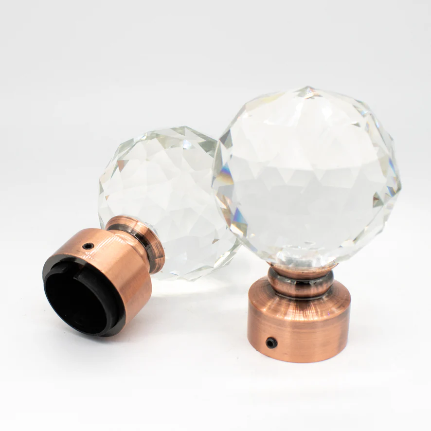 Curtain Rod Finials Crystal Ball Rod End Caps - Image 7