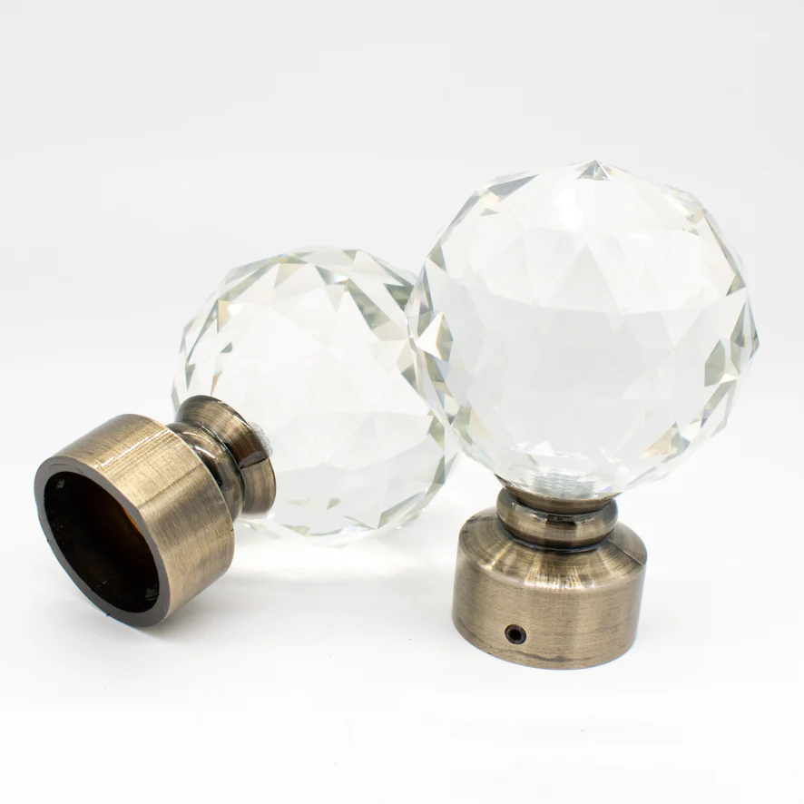 Curtain Rod Finials Crystal Ball Rod End Caps - Image 8