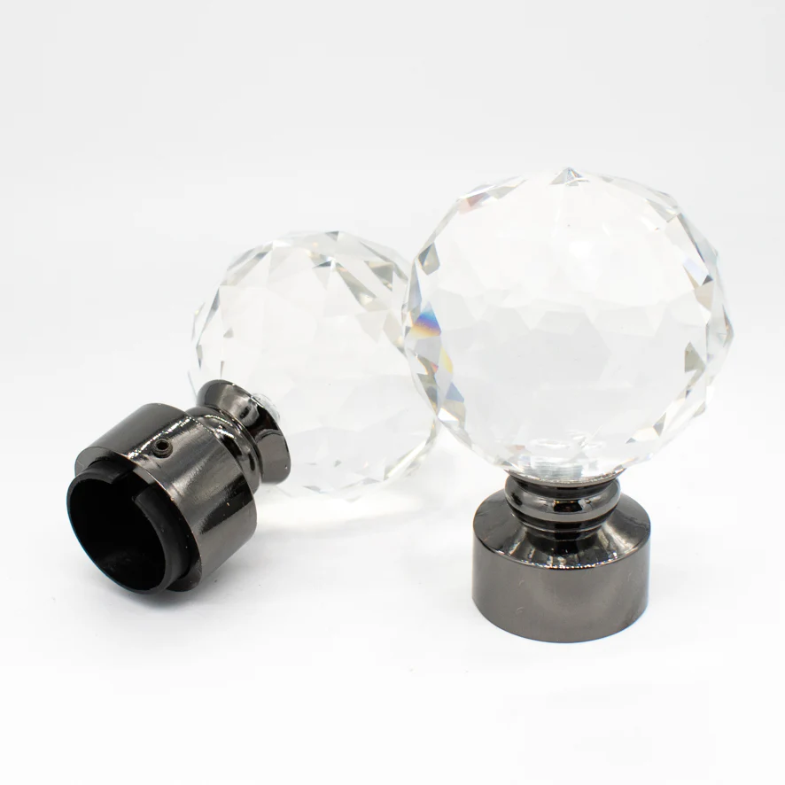 Curtain Rod Finials Crystal Ball Rod End Caps - Image 9