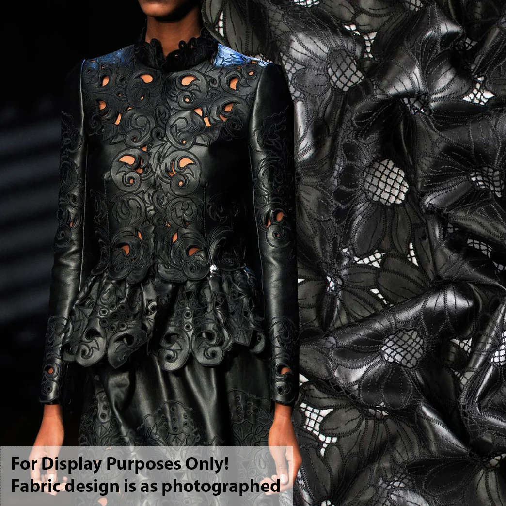 Daisy Floral Cutwork Faux Leather Vinyl Burnout Appliqué - Image 7