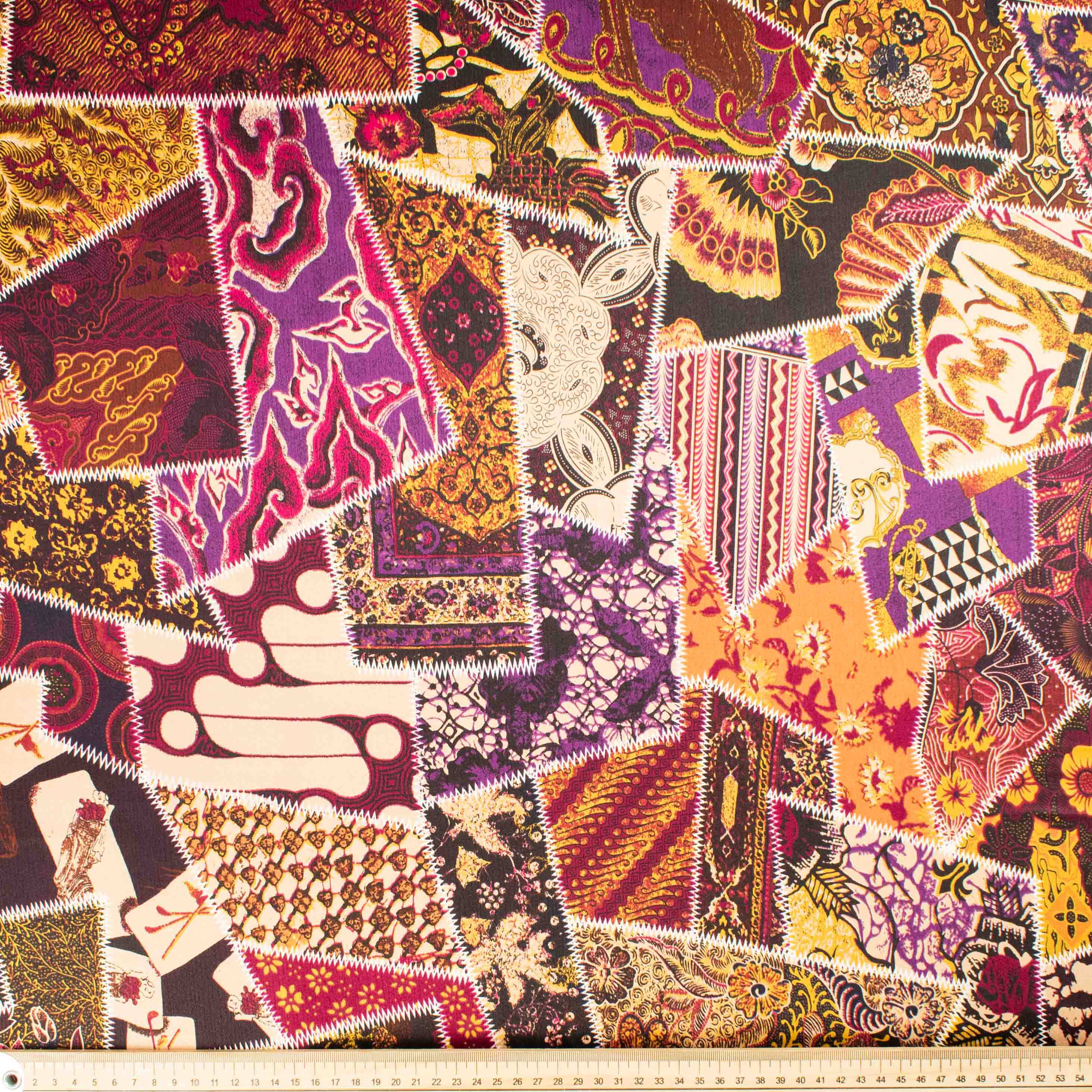 Denisa Printed Crepe Design-650 Maroon & Brown Patch - Image 3