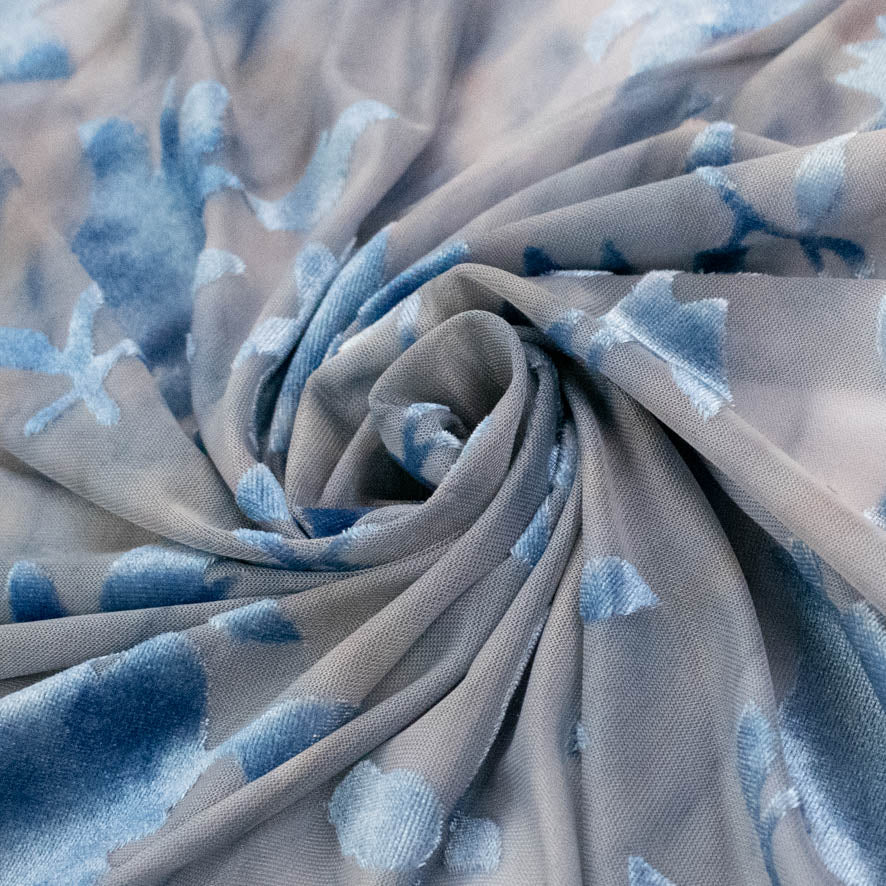 Devore Burnout Floral Stretch Mesh - Image 4