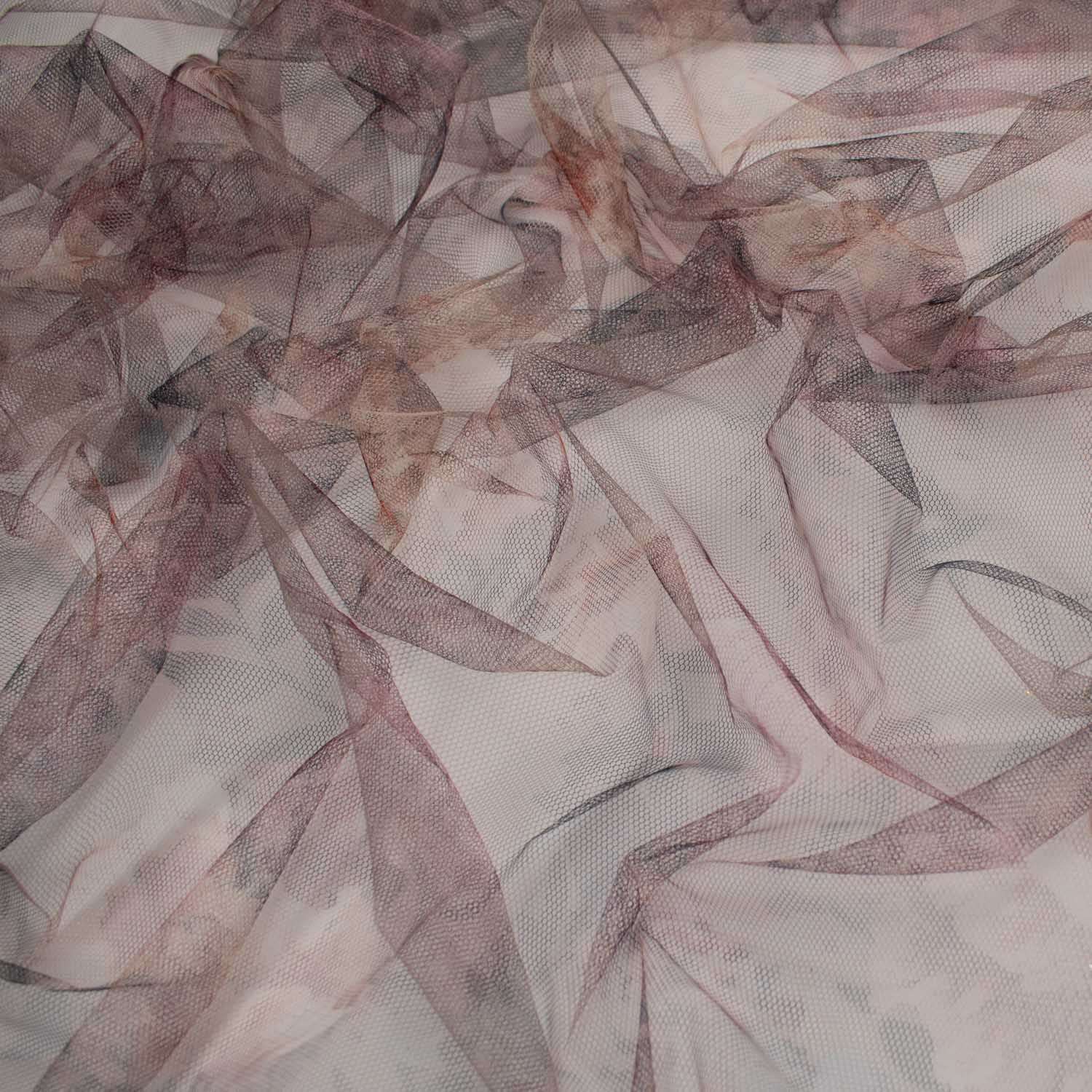 Digital Printed Fine Soft English Tulle Pale Pink Poppy - Image 3