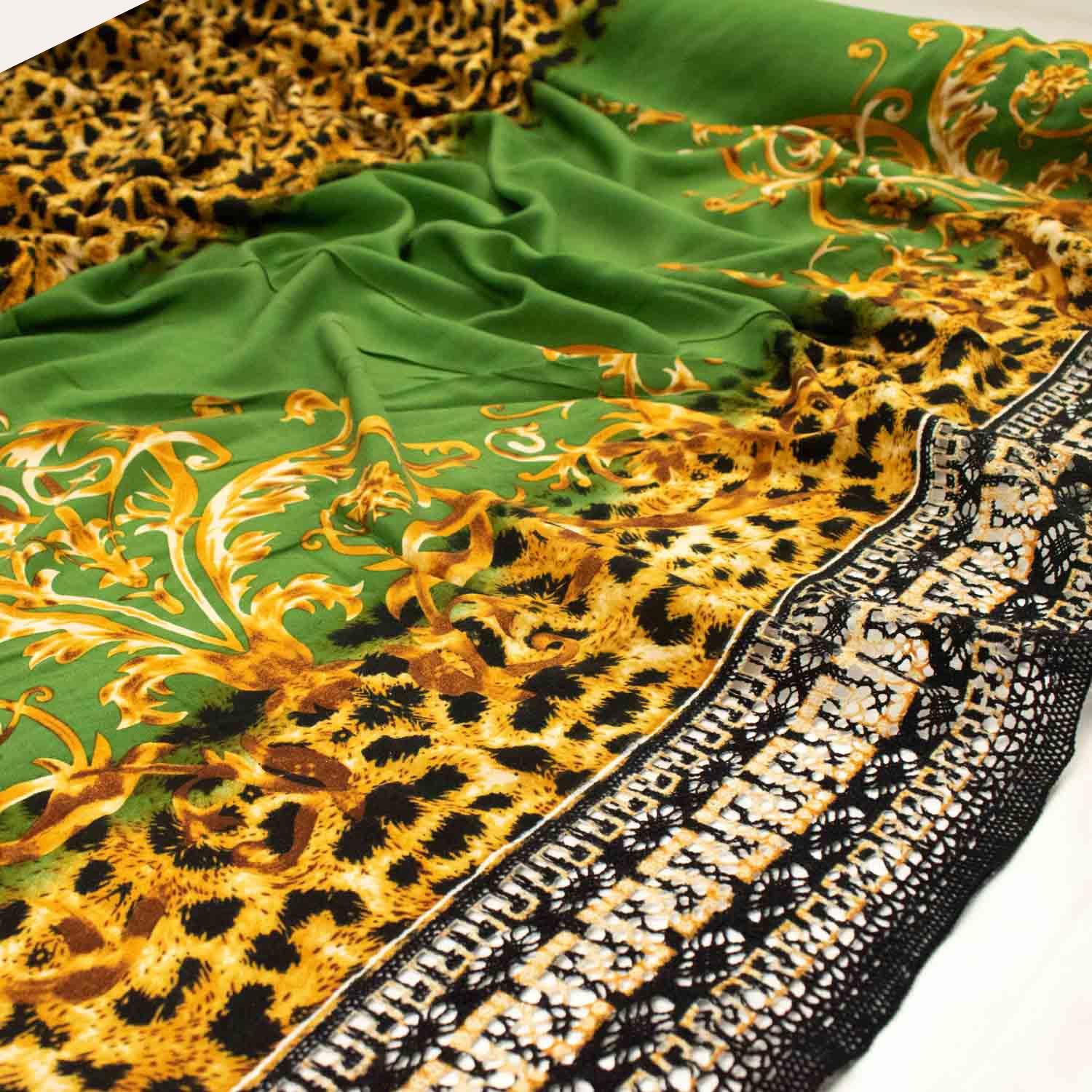 Digital Printed Rayon with Lace Edge - Image 3