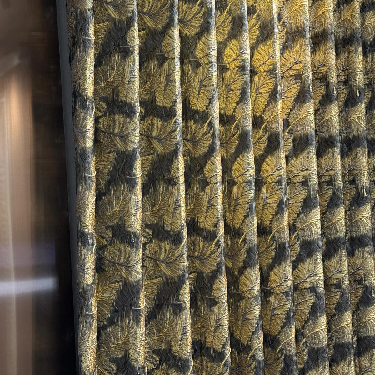 Elysian Collection 3D Textured Metallic Feather Jacquard Curtaining/Upholstery 280CM WIDE - Image 3