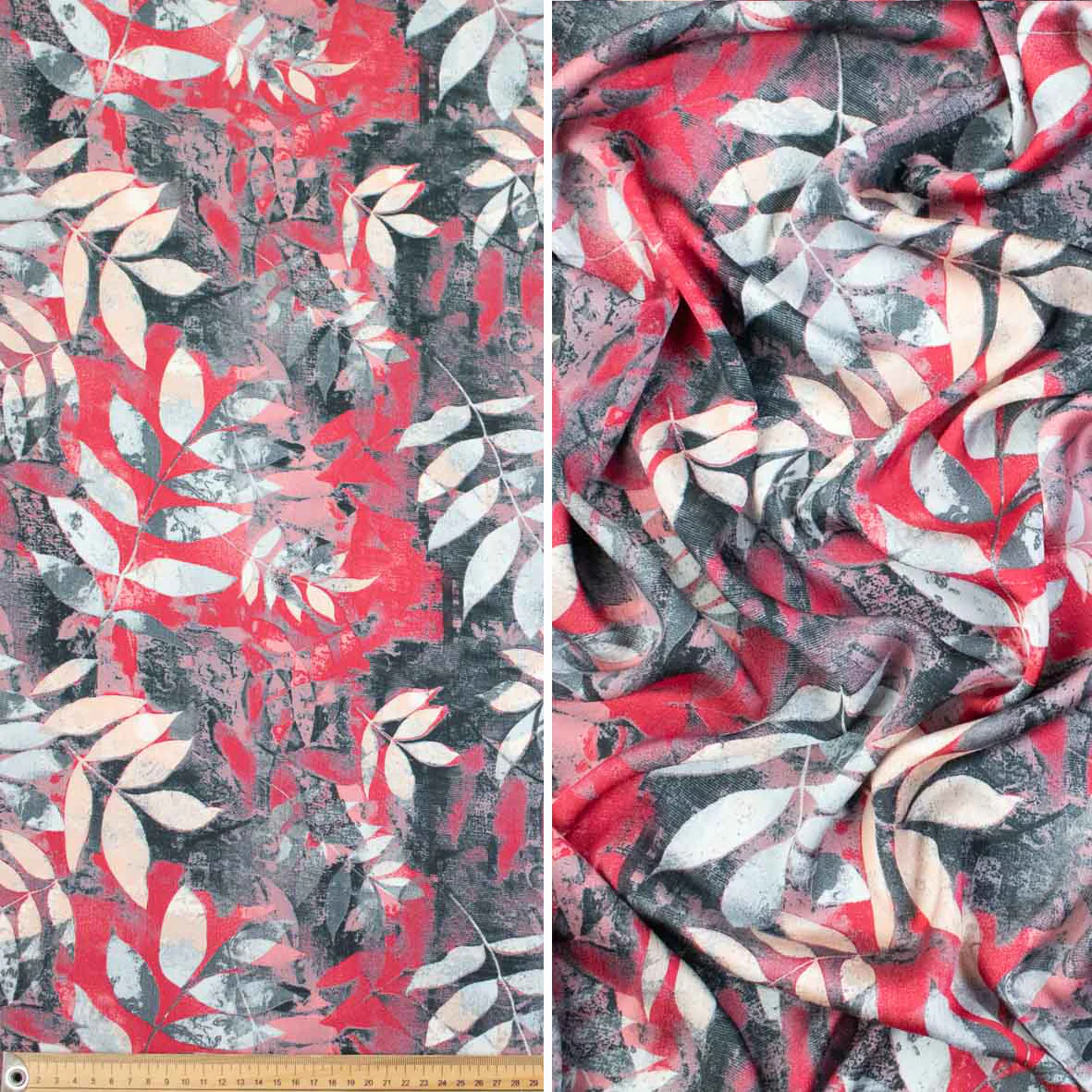 Embossed Crepe Prints SS41916 Urban Leaf Abstract - Image 4