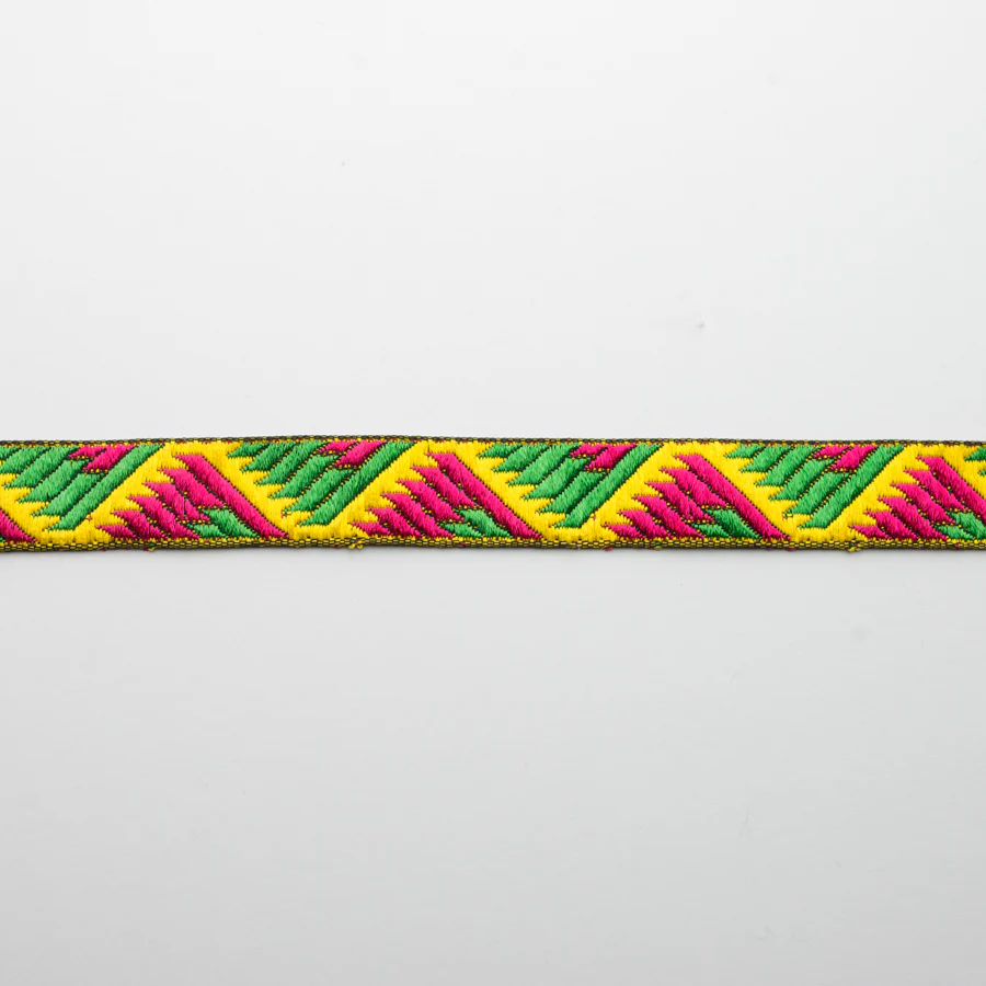 Embroidered Fancy Geometric Jacquard Ribbon 2cm - Image 4