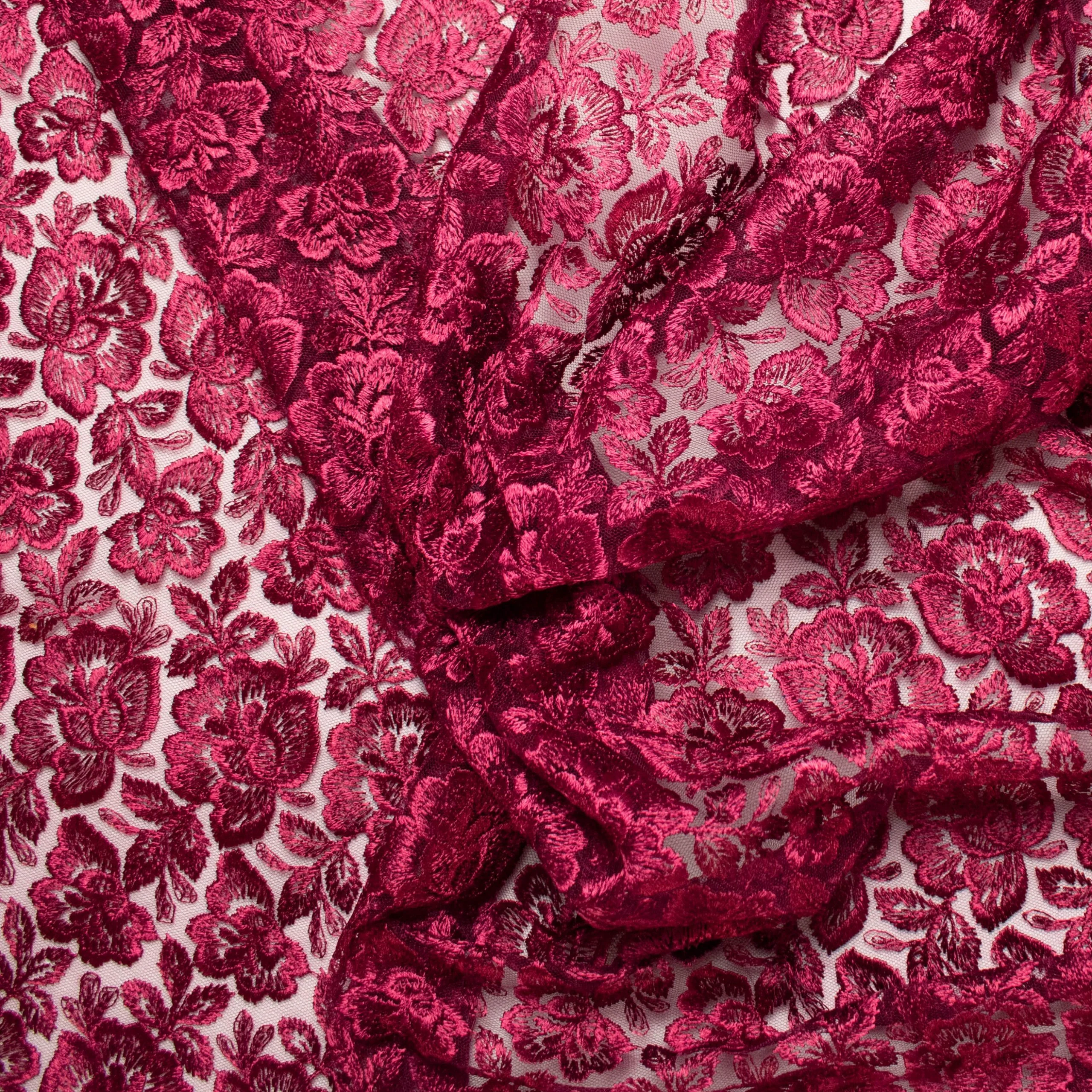 Embroidered Lace BF-62233 Dark Wine - Image 3